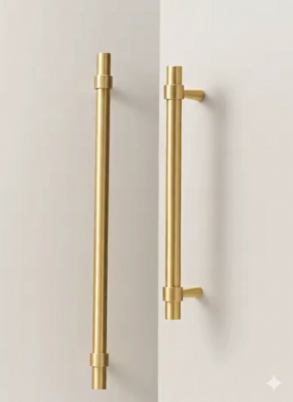 Brushed Brass Cabinet Pulls - Modern Solid Brass Handles  – Sleek & Durable Drawer Handles