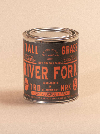 River Fork: Honeysuckle + Rain Soy Wax Candle: 8 oz
