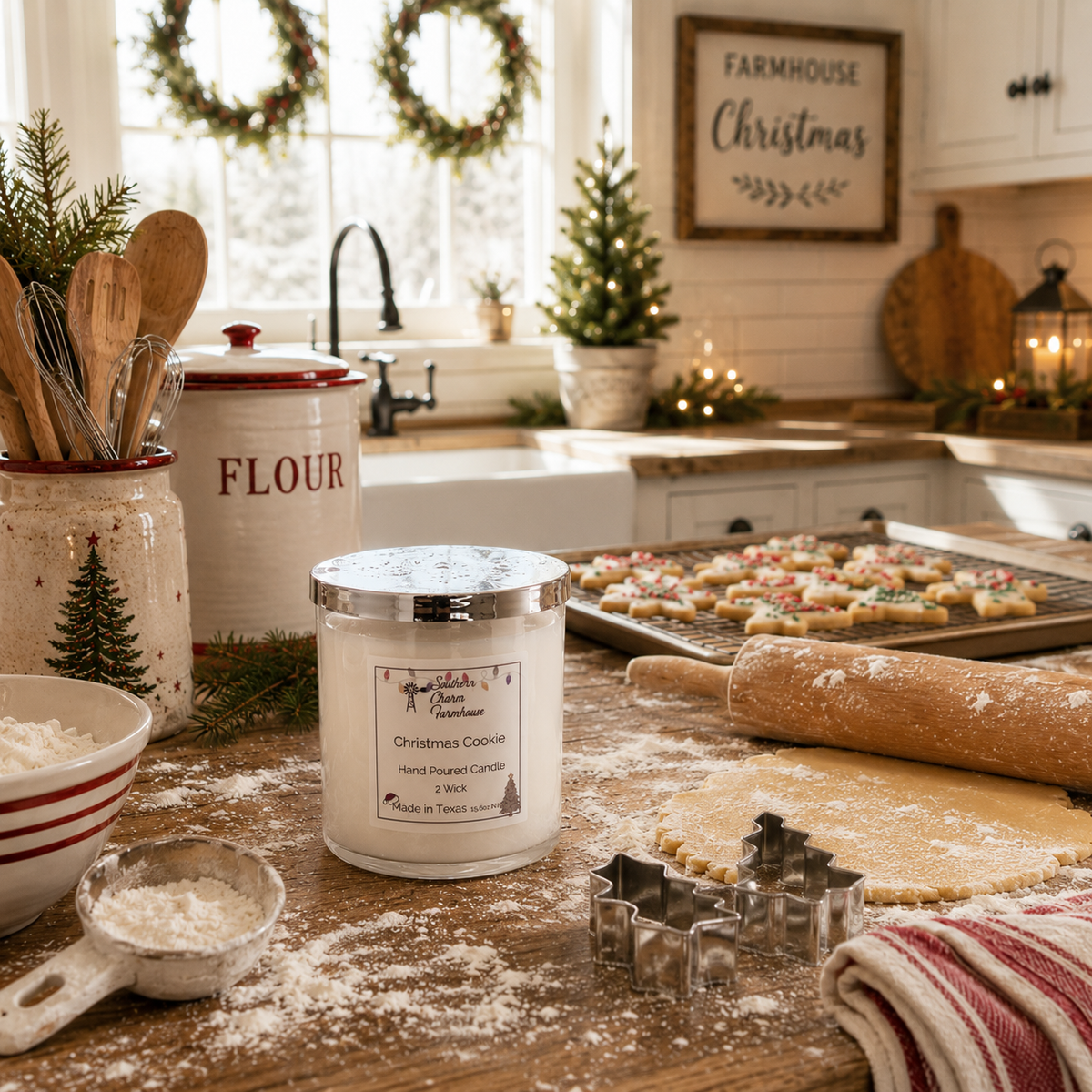 Christmas Cookie Candle, 2 Wick