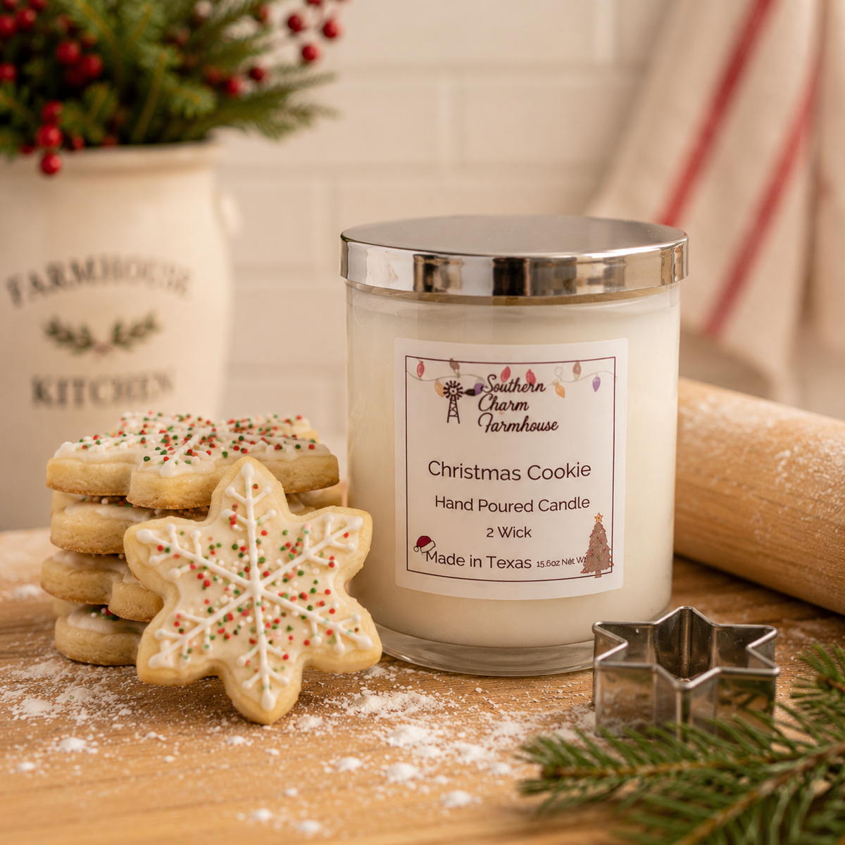 Christmas Cookie Candle, 2 Wick