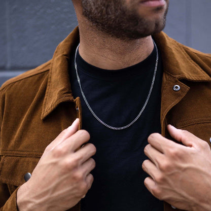 Curb Chain Necklace, 3MM - Sterling Silver
