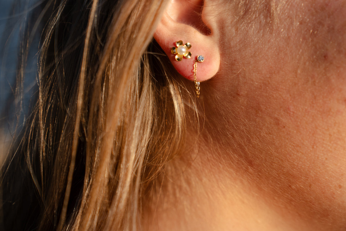 Pearl Flower Flatback Studs