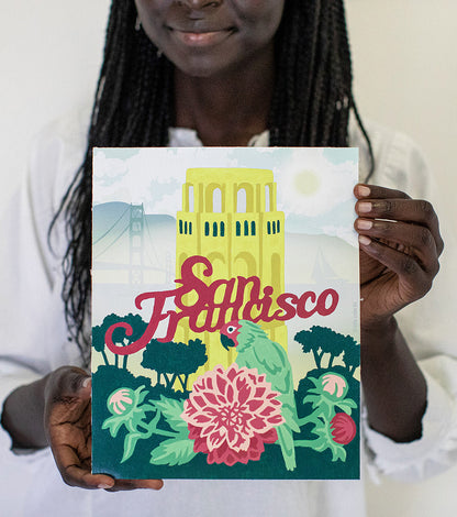 Parrot at Coit Tower | 8x10 paint-by-number kit