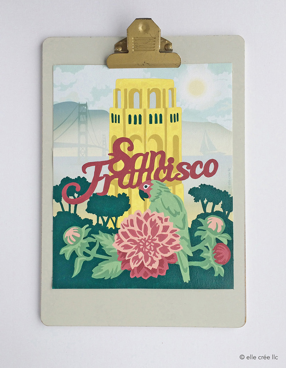 Parrot at Coit Tower | 8x10 paint-by-number kit