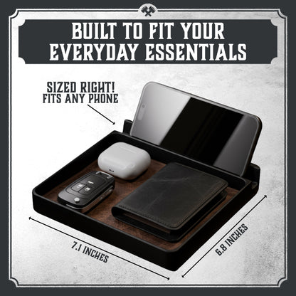 Everyday Carry Valet Tray with Phone Dock