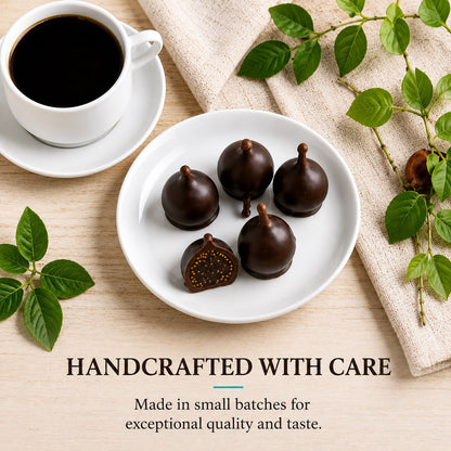 Andy Anand Vegan Belgian Dark Chocolate Figs - 24 Pc Gift Box, Premium 60% Cocoa Butter, Dairy-Free Gourmet Confection, Perfect for Birthday, Valentine’s &amp; Anniversary Gifts - Handcrafted in California