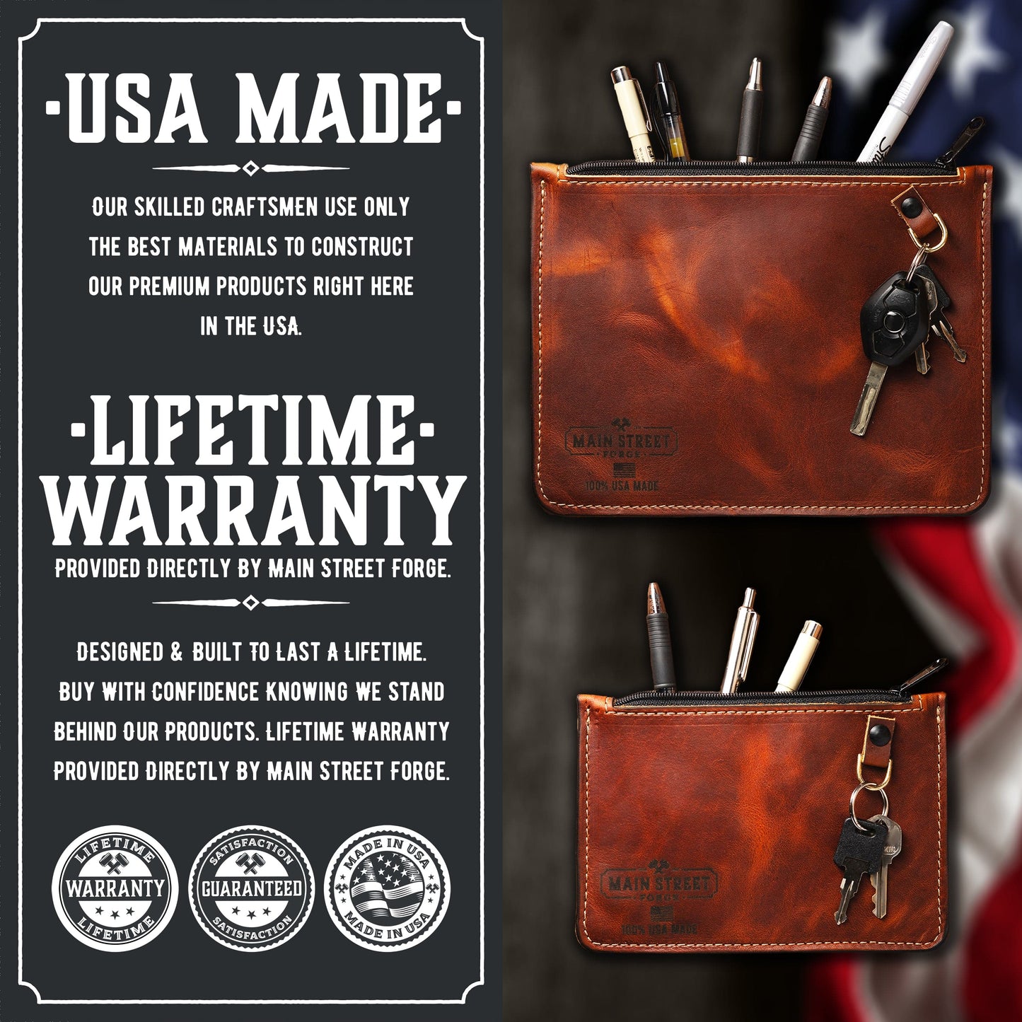 Full Grain Leather Utility Pouch