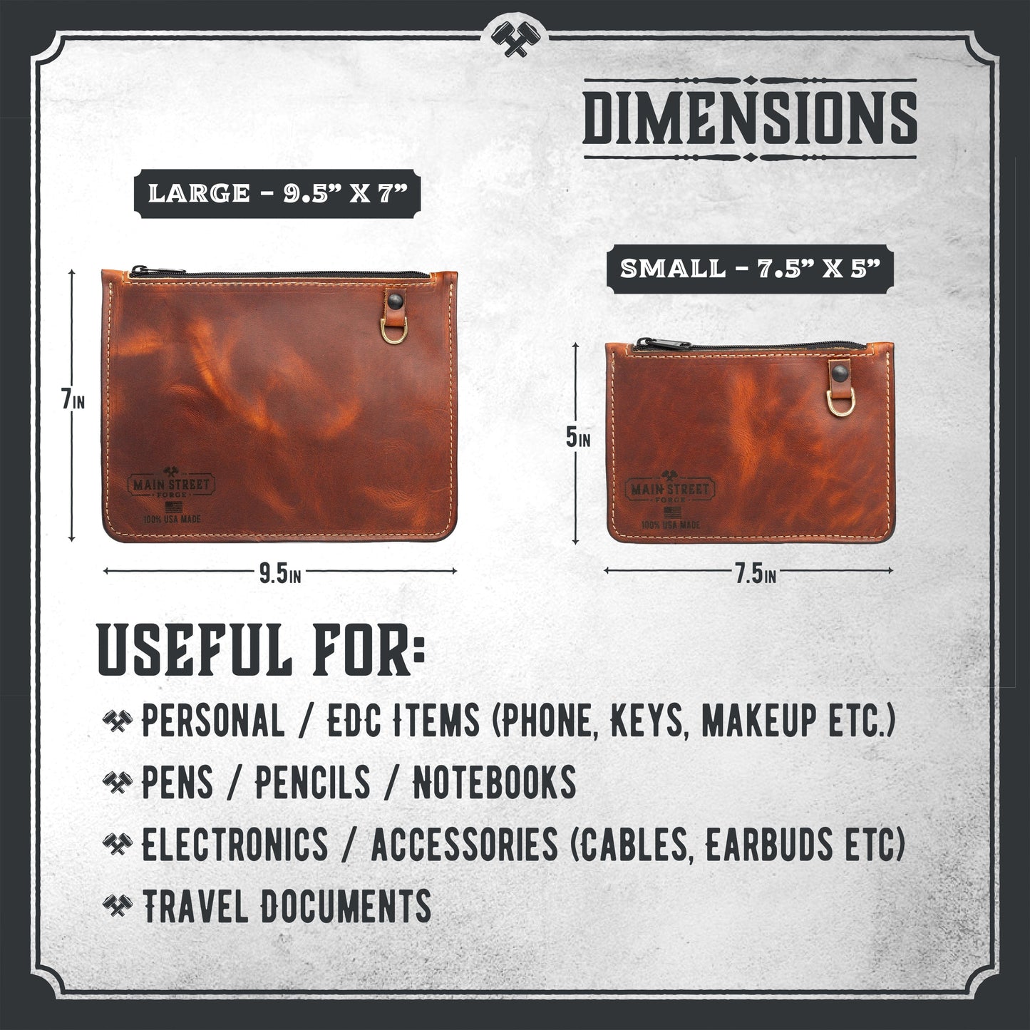 Full Grain Leather Utility Pouch