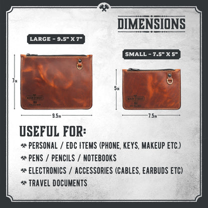 Full Grain Leather Utility Pouch