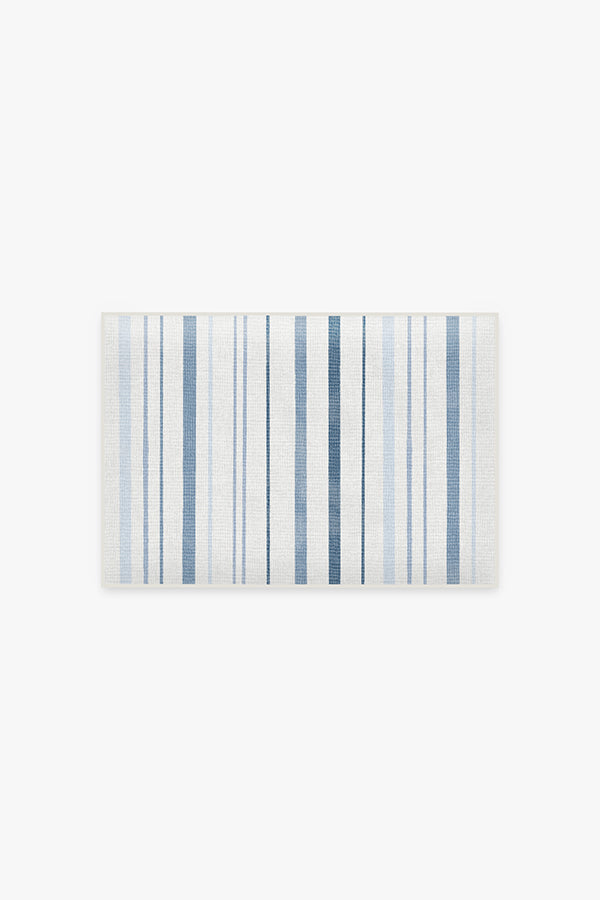 Harbor Stripe Blue Bath Mat