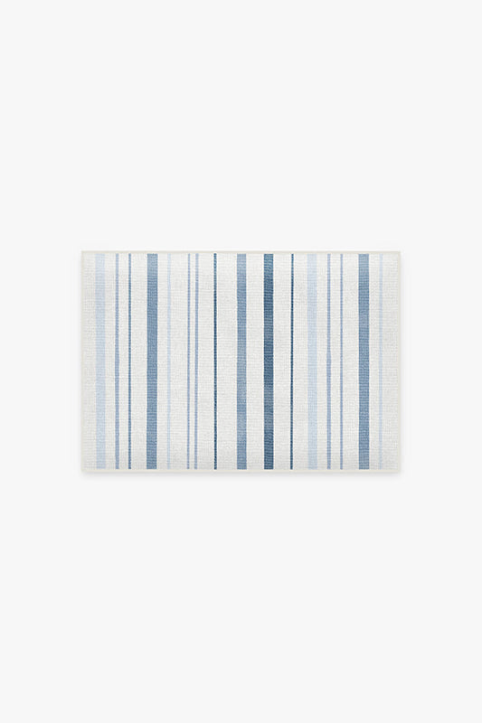 Harbor Stripe Blue Bath Mat