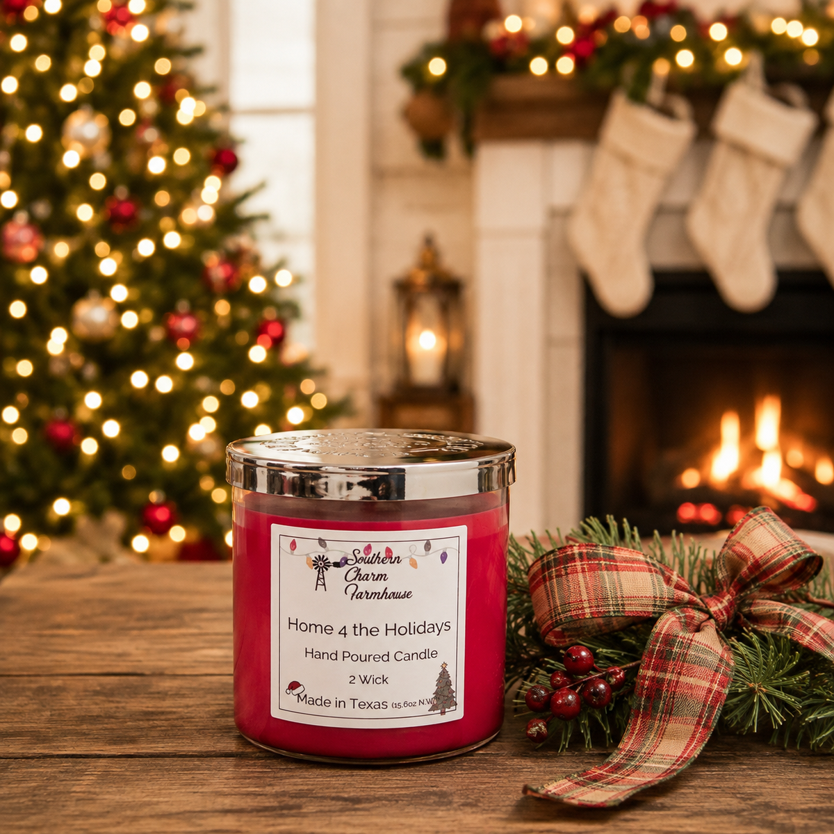 Home 4 the Holidays Candle, 2 Wick