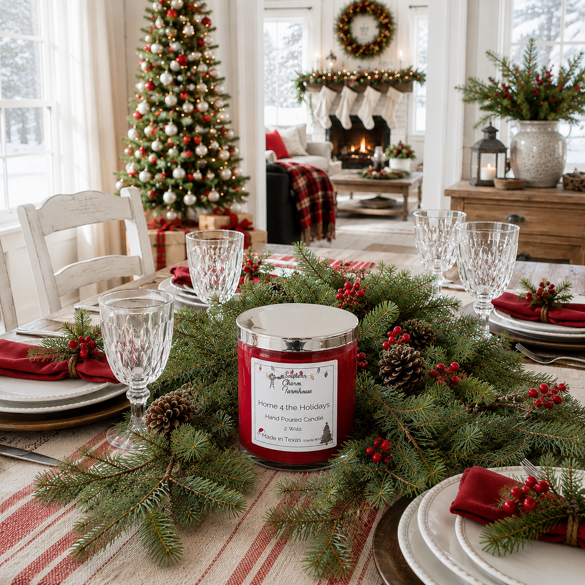 Home 4 the Holidays Candle, 2 Wick