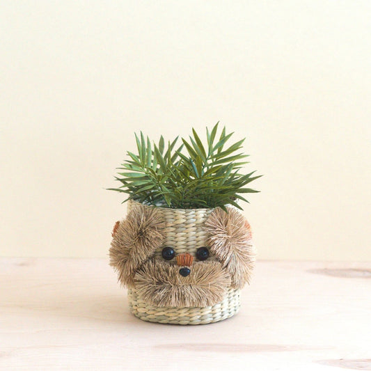 Dog 6" Seagrass Basket Planter - Planter Basket | LIKHÂ