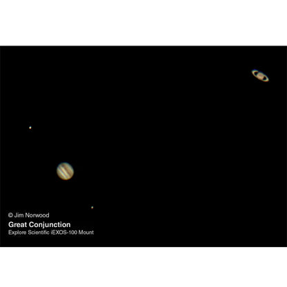 ED80 Essential Series Air-Spaced Triplet Refractor Telescope with 0.8x Focal Reducer and iEXOS-100-2 PMC-Eight Equatorial Tracker System