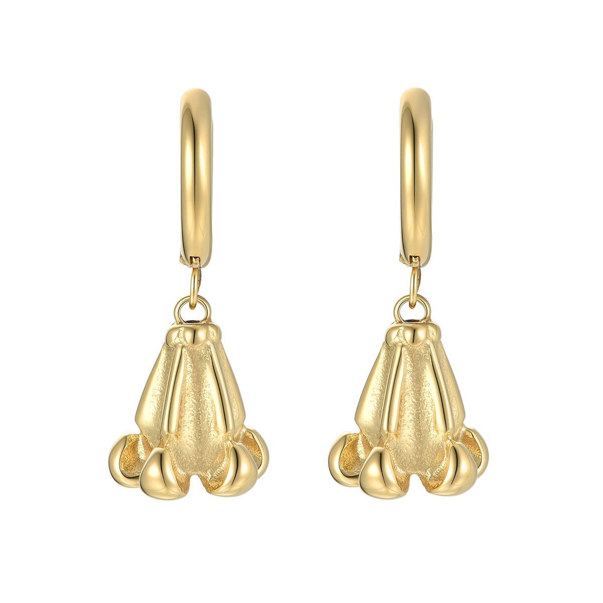 Crown Flower Hoop Earrings