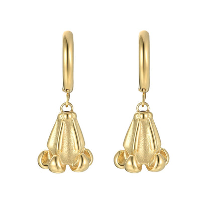 Crown Flower Hoop Earrings