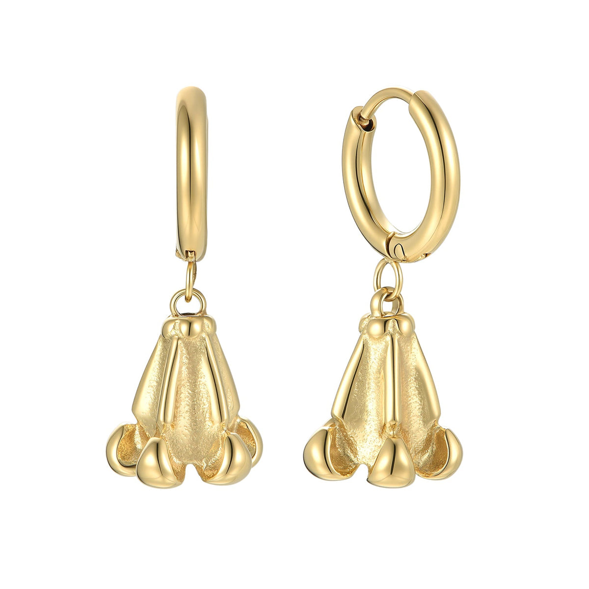 Crown Flower Hoop Earrings