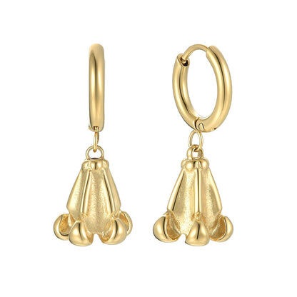 Crown Flower Hoop Earrings