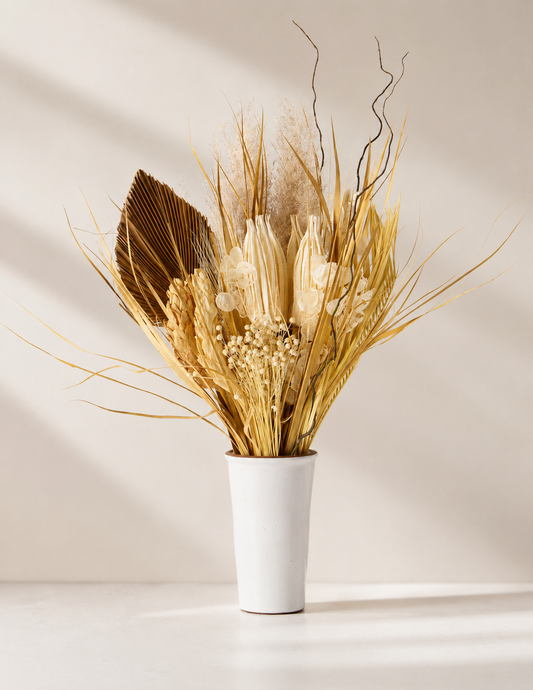 Neutral Palm Flower Dried Bouquet