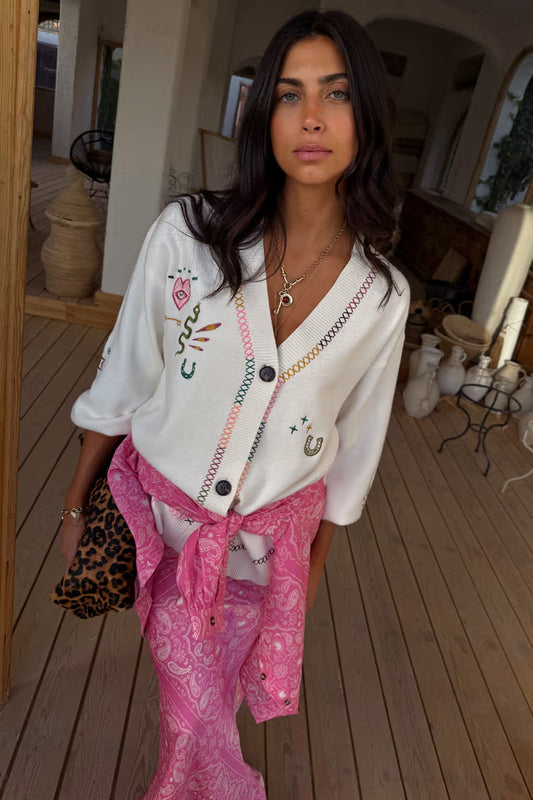 NFD Cream Western Martha Cardigan