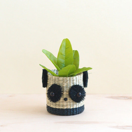 Panda 6" Seagrass Basket Planter - Animal Planter | LIKHÂ