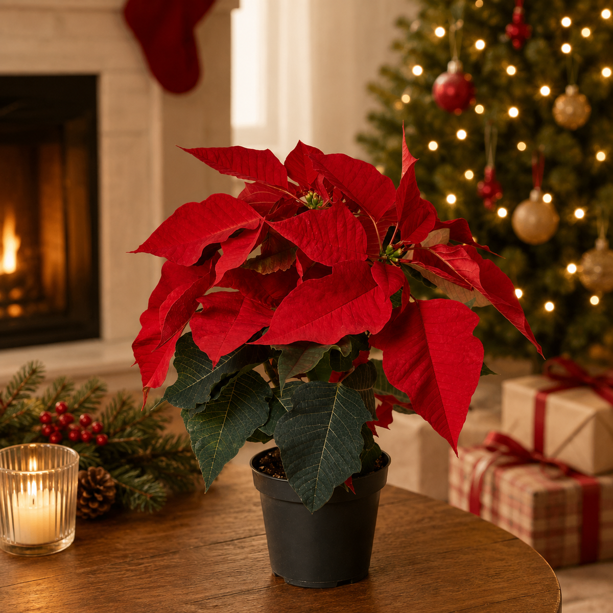 Red Poinsettia Plant