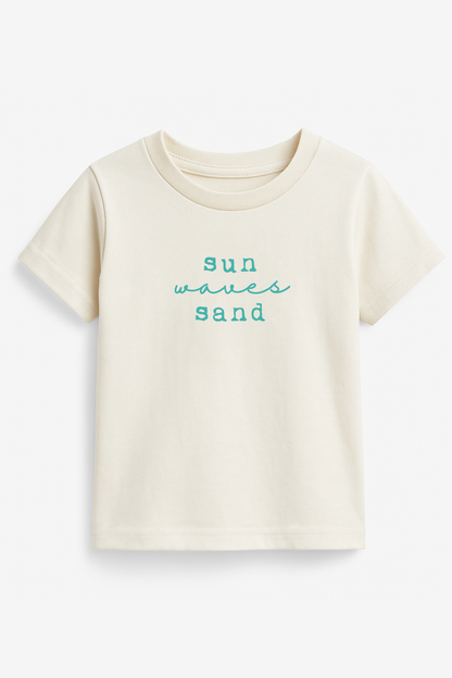 Sun Waves Sand Seafoam Organic Cotton Short Sleeve Toddler T-Shirt