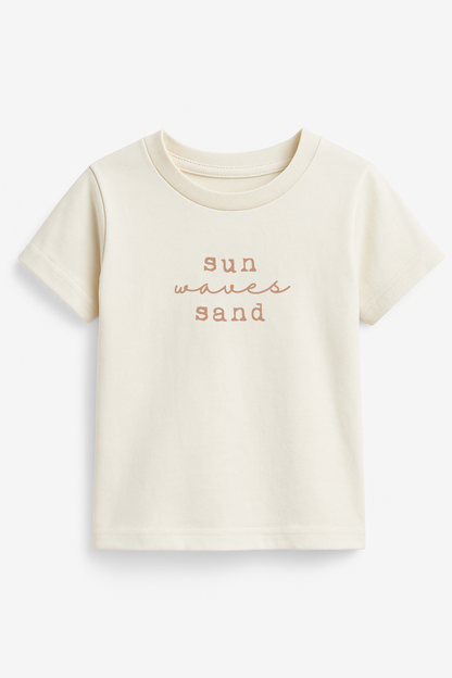 Sun Waves Sand Clay Organic Cotton Toddler T-Shirt Short Sleeve