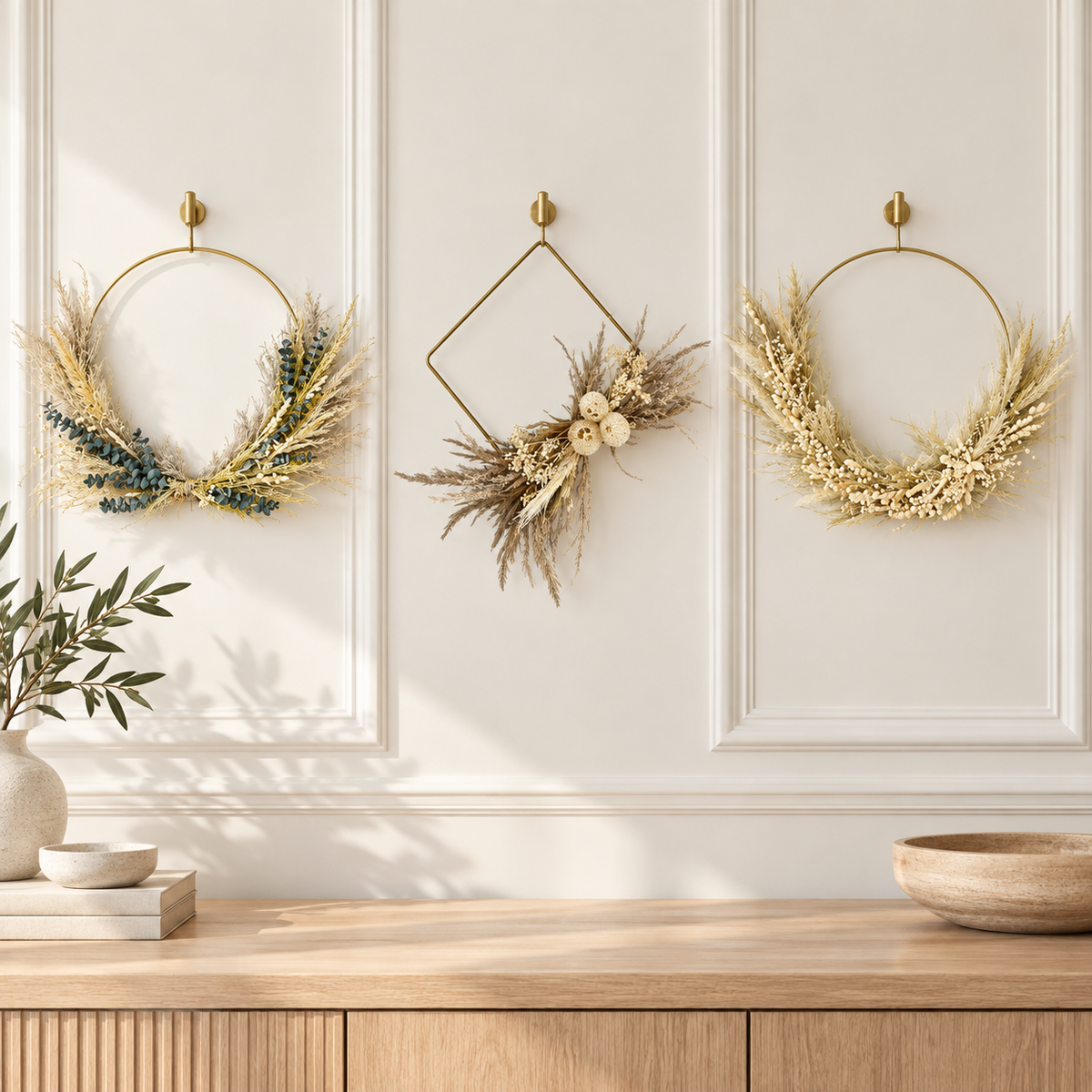 The Gilded Wings Trio Wreath Bundle