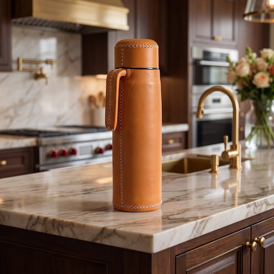 Maté | 12" Leather Thermos with Handle