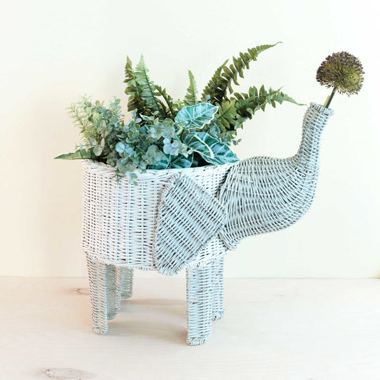 Two-tone Rattan Elephant Basket - Wicker Organizer | LIKHÂ