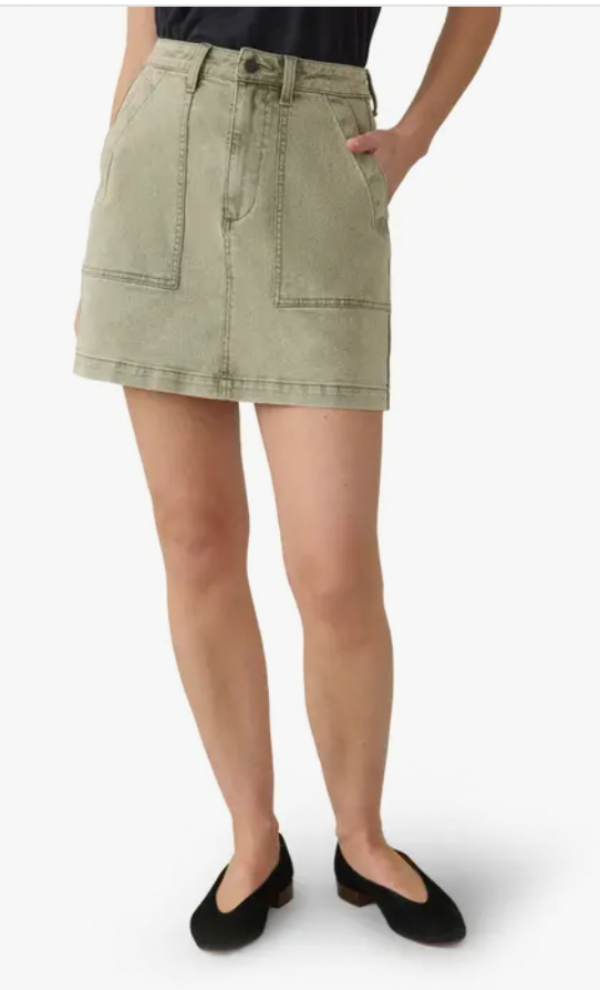 Faherty Sunwashed Denim Utility Skirt