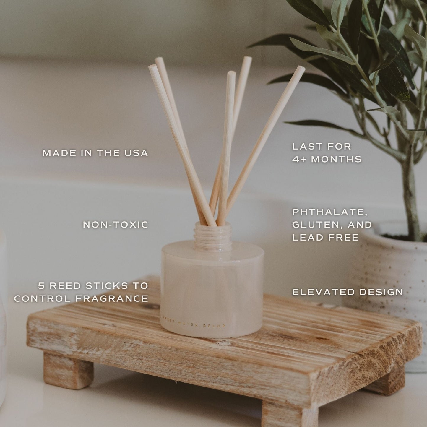 Spa Day White Translucent Tinted Glass Jar Reed Diffuser