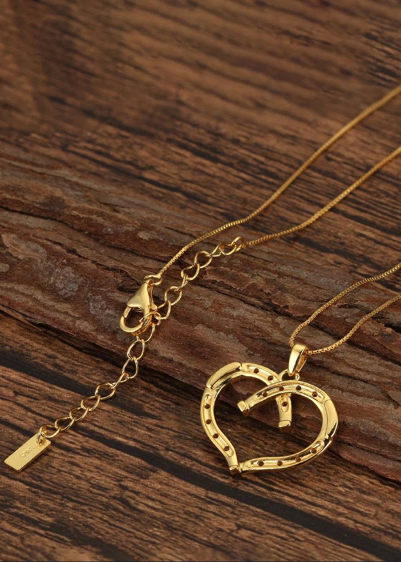 Saints and Saviors* Wild at Heart Horseshoe Necklace in Gold