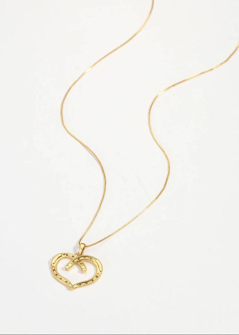 Saints and Saviors* Wild at Heart Horseshoe Necklace in Gold