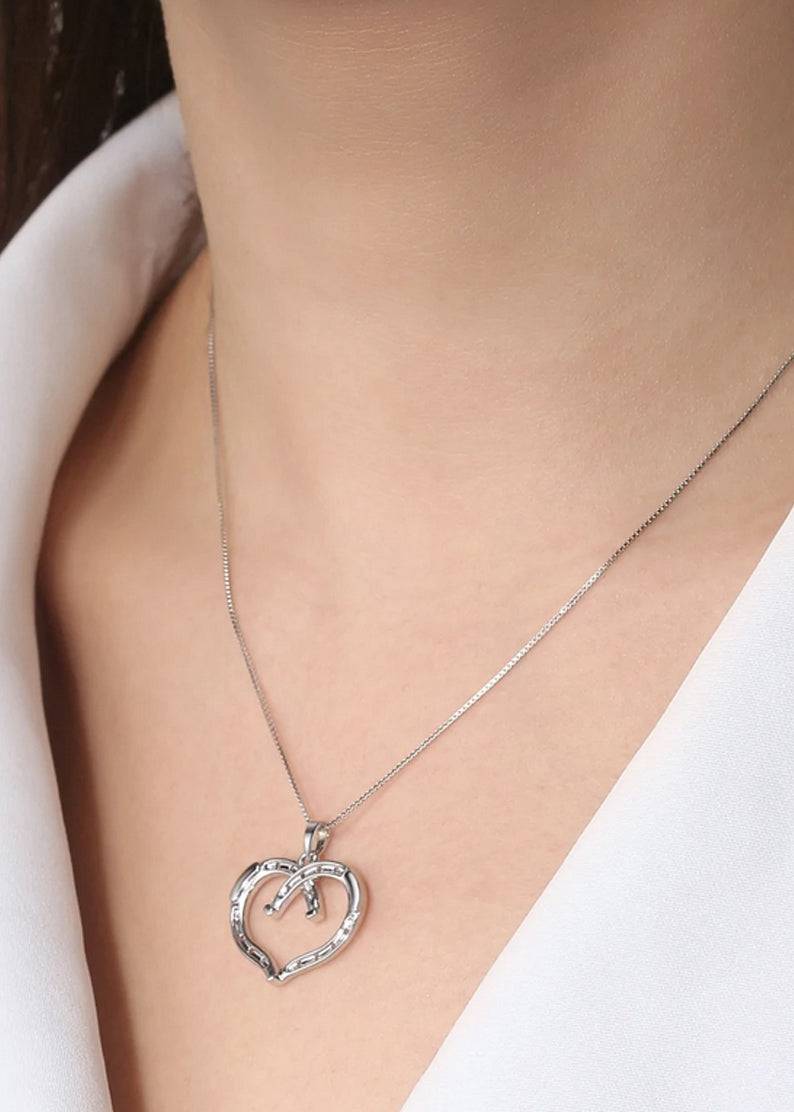 Saints and Saviors* Wild at Heart Equestrian Horseshoe Necklace in Silver