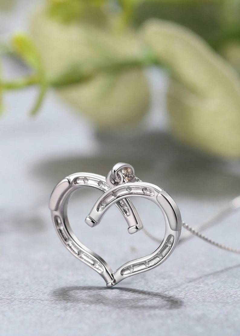 Saints and Saviors* Wild at Heart Equestrian Horseshoe Necklace in Silver