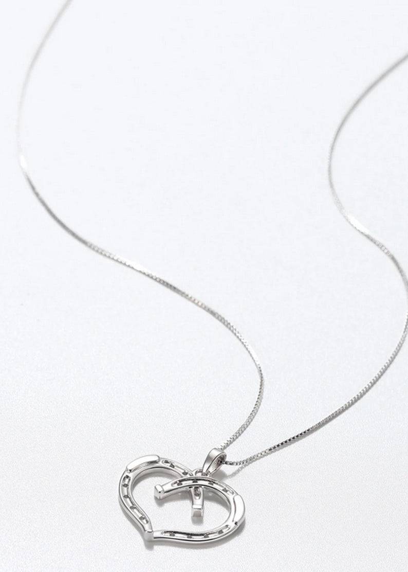 Saints and Saviors* Wild at Heart Equestrian Horseshoe Necklace in Silver